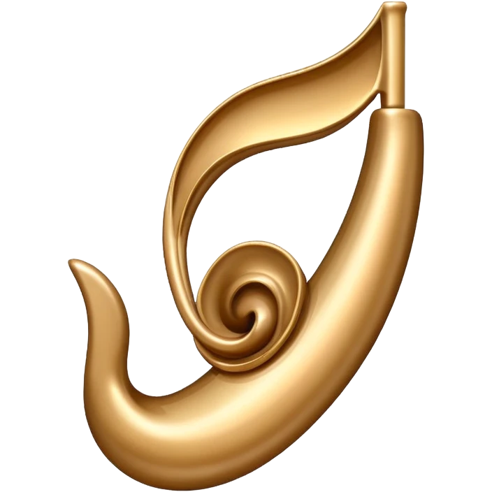 A big ear to the right, with a musical note flowing into it from the left emoji