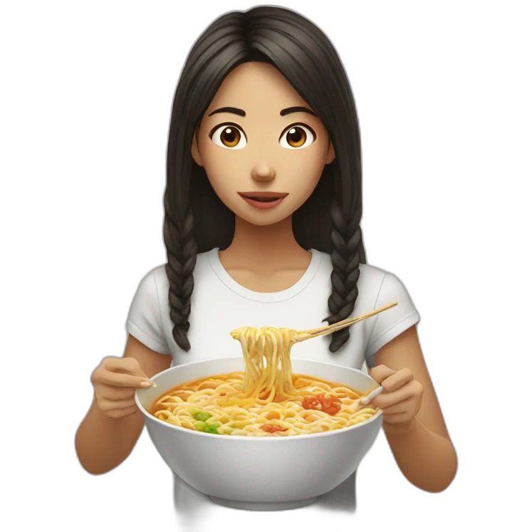 girl-eating-ramen emoji