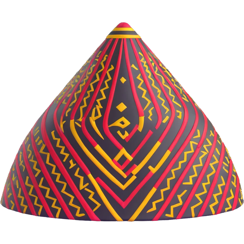 Uzbek traditional doppa hat with geometric patterns emoji
