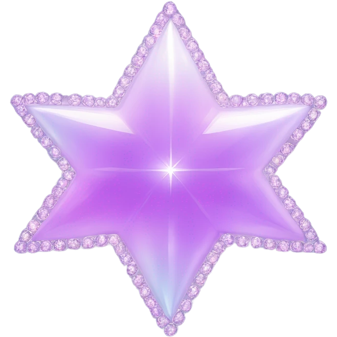 Sparkly glossy Pastel lilac-gradient  four-point star rounded diamond star emoji
