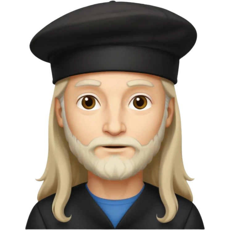 Leonardo da Vinci wear black berret emoji