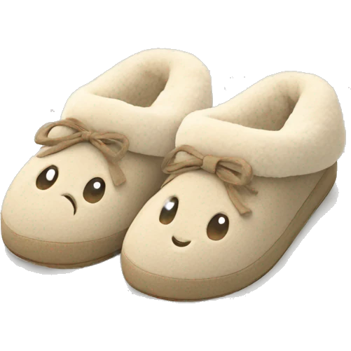 Slippers for Winter in beige  emoji
