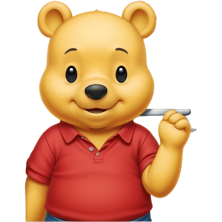 Winnie the Pooh at locked wooden door emoji