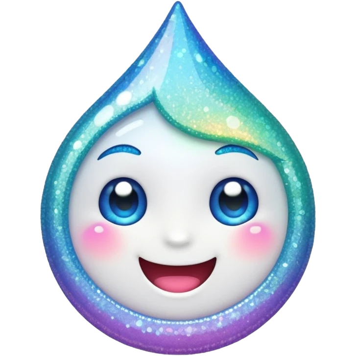 glitter white happy emoji