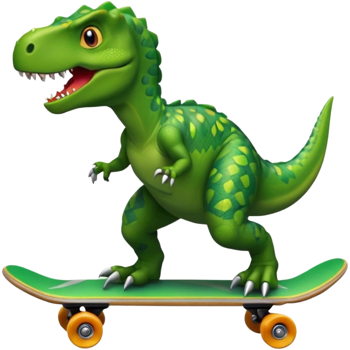 Dinosaur on a skateboard emoji