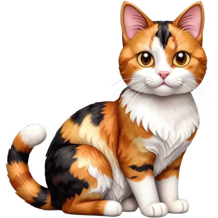 cinematic-[calico tabby cat]-realistic-full-body-sitting-emoji,-tail-curled-playfully-around-its-paws, cinematic-cute-calico-cat-portrait-emoji,-head-tilted-playfully-with-sparkling,-inquisitive-eyes-and-a-charming-patchwork-fur-of-orange,-black,-and-white,-simplified-yet-irresistibly-adorable,-highly-detailed,-glowing-with-a-warm,-invit (3) emoji