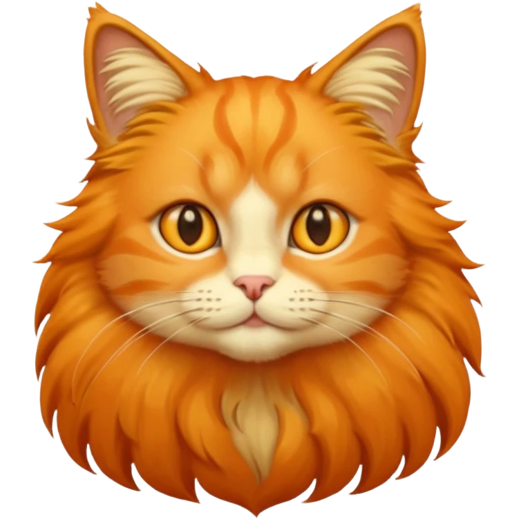 orange and yellow cat with long hair emoji