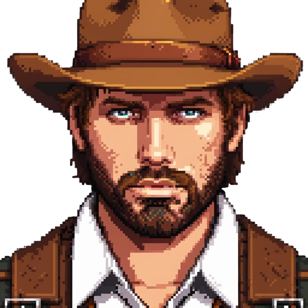 Arthur Morgan from Red Dead Redemption, close-up portrait emoji