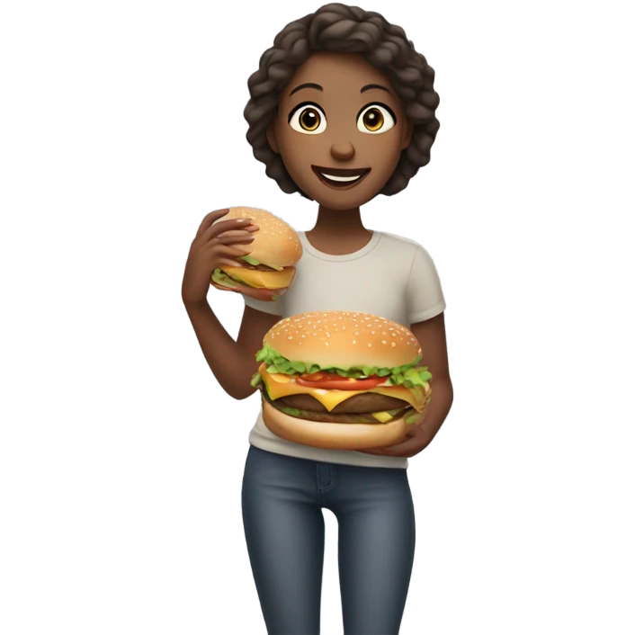 fat girl eating a big mac emoji