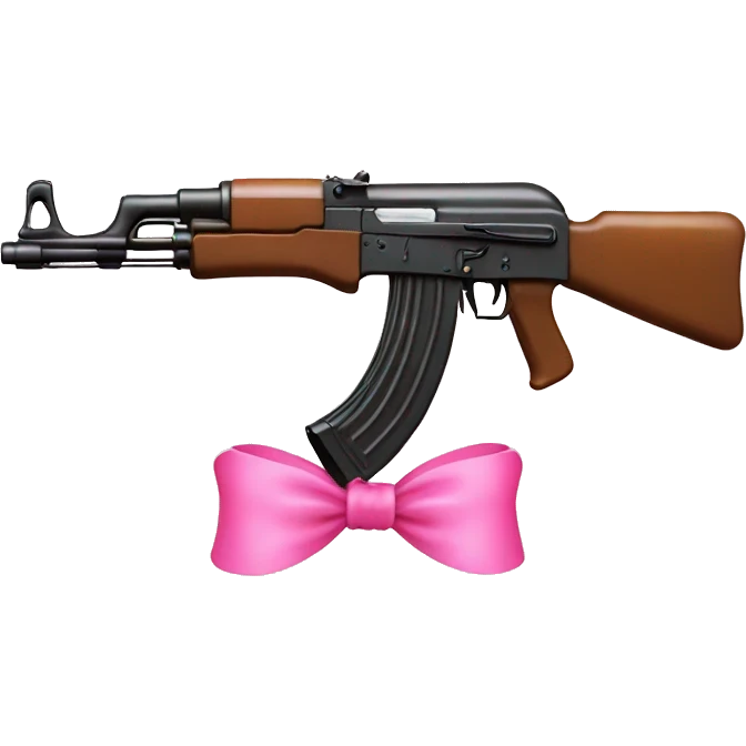 ak47 with a pink bow emoji