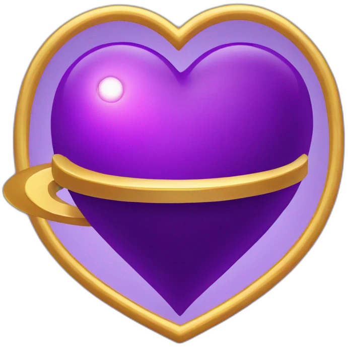 purple heart with ring of saturn emoji