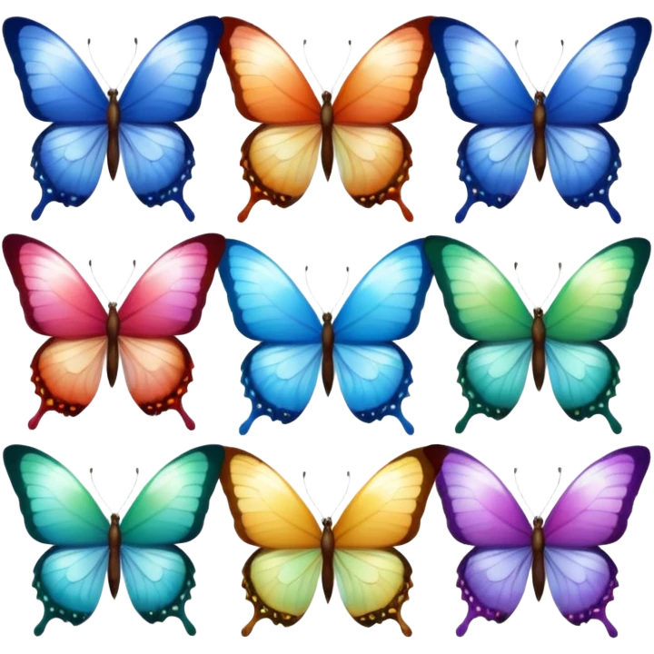 444 rainbow moon butterflys emoji