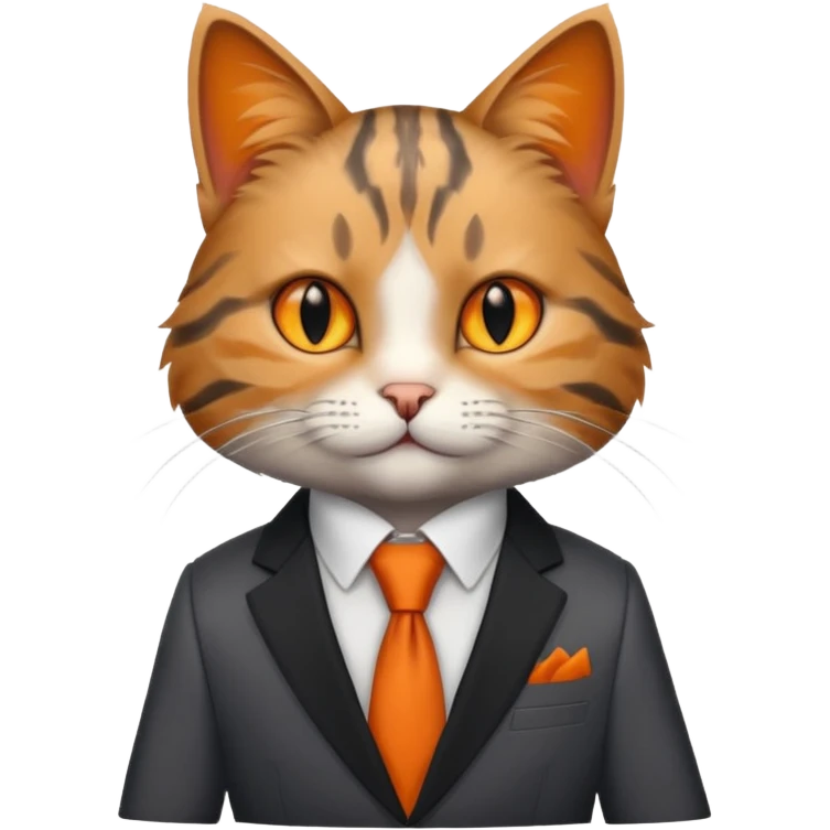real cat siting with a suit on emoji