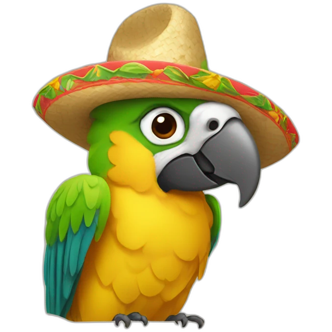 fast nodding parrot with sombrero emoji