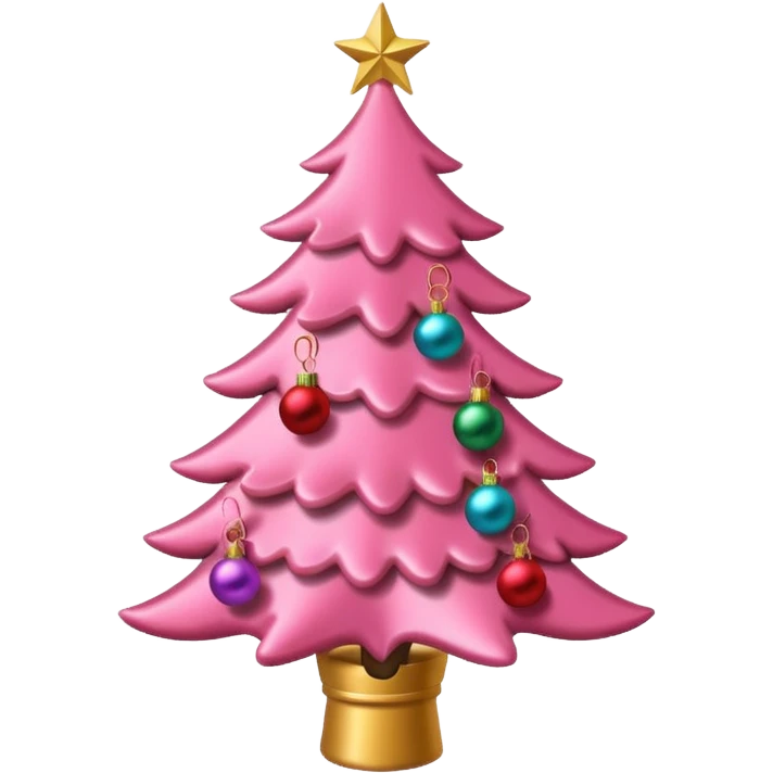 a pink christmas tree emoji emoji