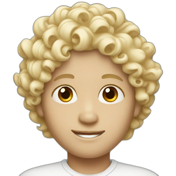 A curl head boy with a white skin tone  emoji