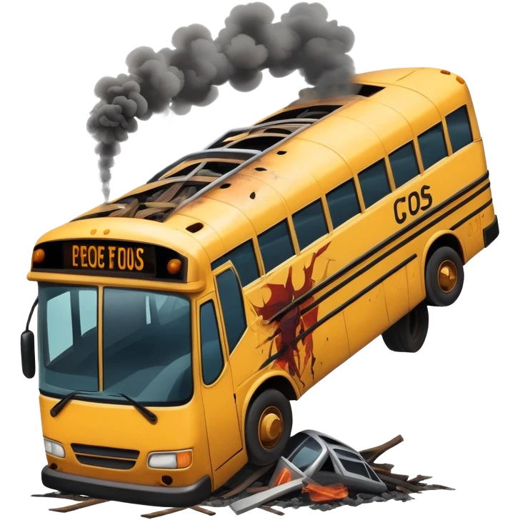 bus crash wrecked emoji