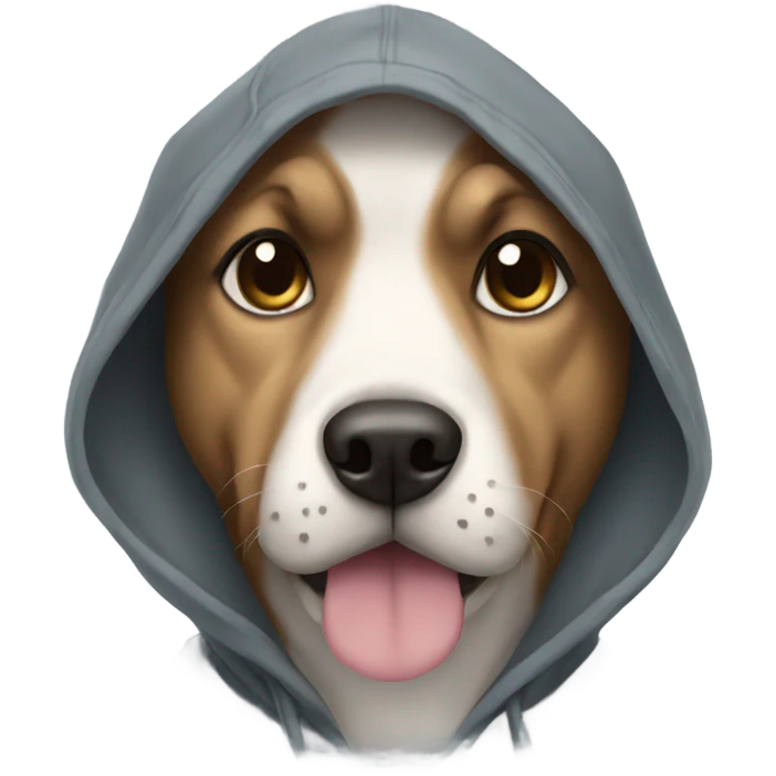Dog wearing a hoodie  emoji