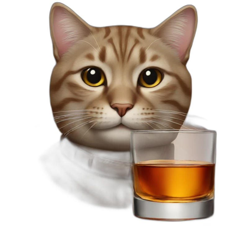 cat with whisky and cigar emoji