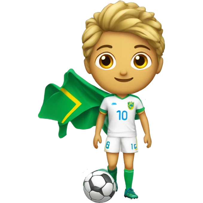 Un brésilien blanc qui joue au foot avec le maillot du Brésil  emoji