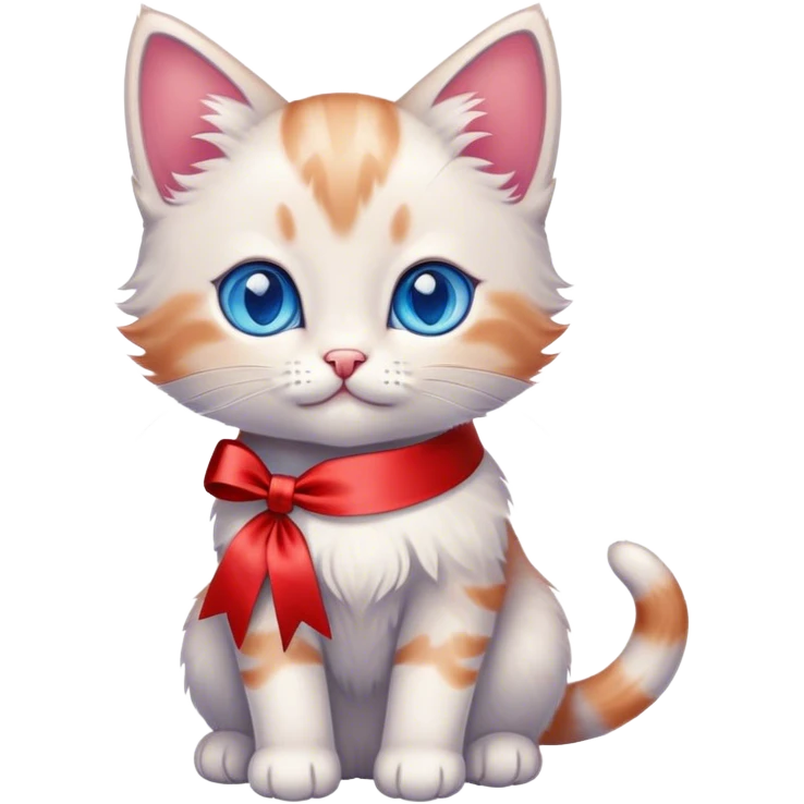 Kitten with ribbon emoji