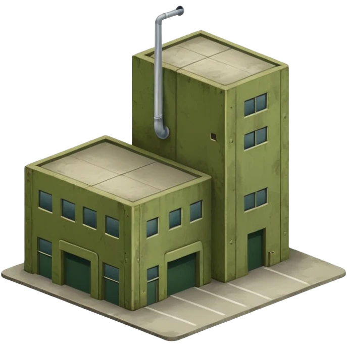 military green warehouse emoji