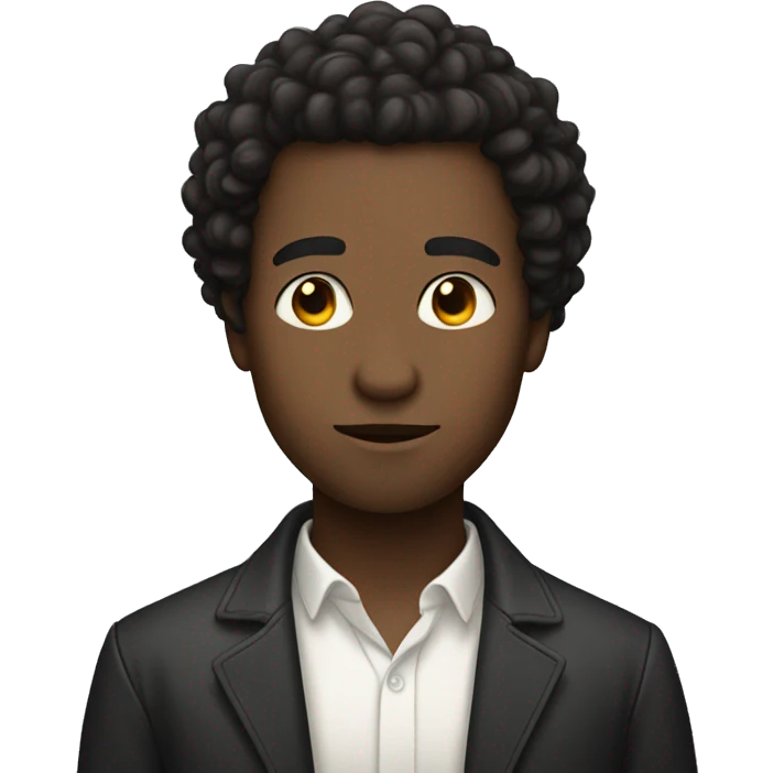 Very short man with mid light dark skin and kinky hair emoji