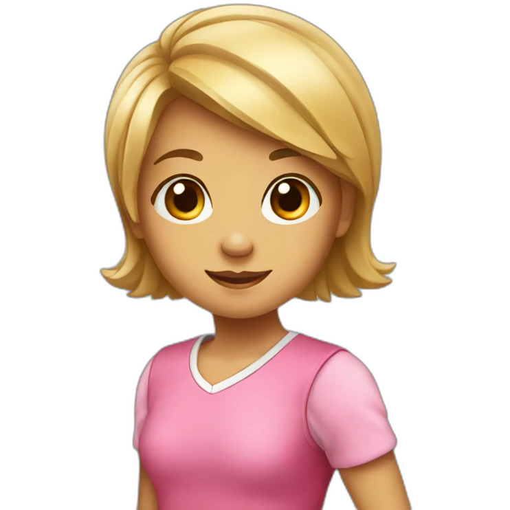a young girl with a ball in full growth emoji