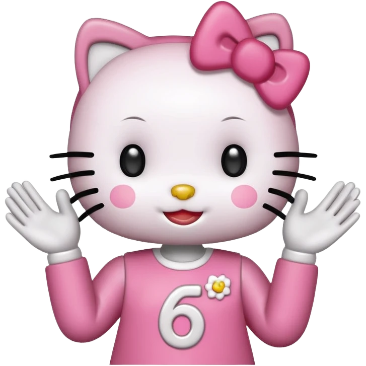hello kitty holding up 67 emoji