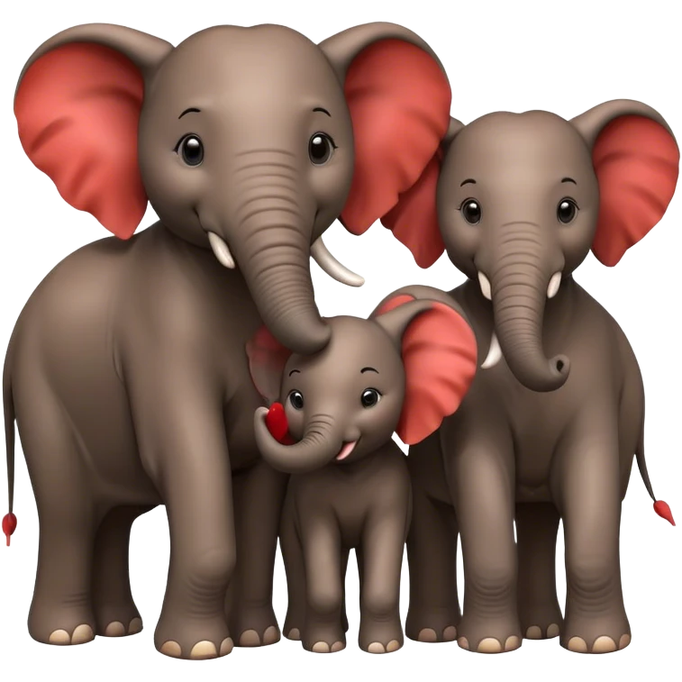 elephants family with heart(elephants are 3) emoji