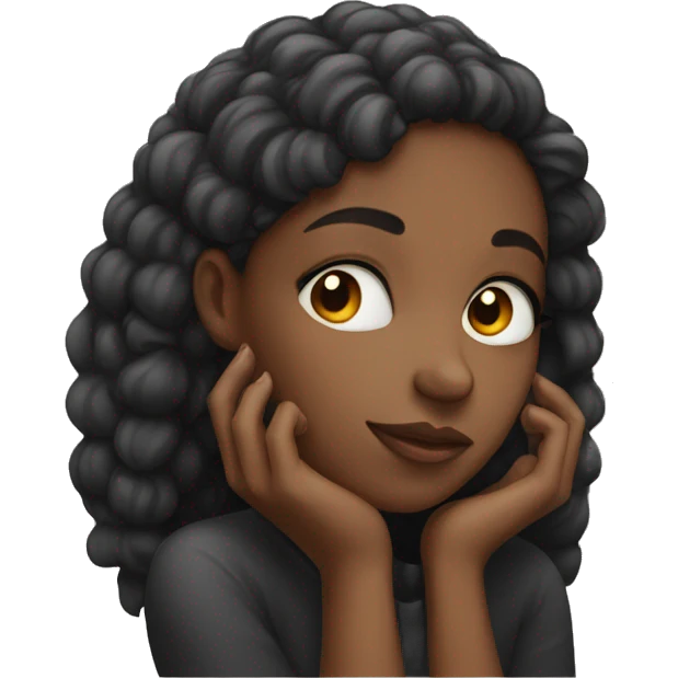 Black girl with her head resting on her hand emoji