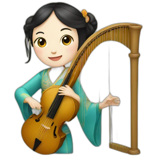 chinese harpist girl emoji