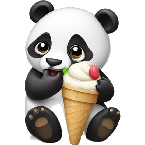 Panda eating ice cream emoji