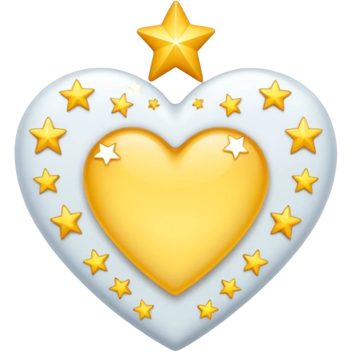 coraozn blanco brillante con estrellas emoji