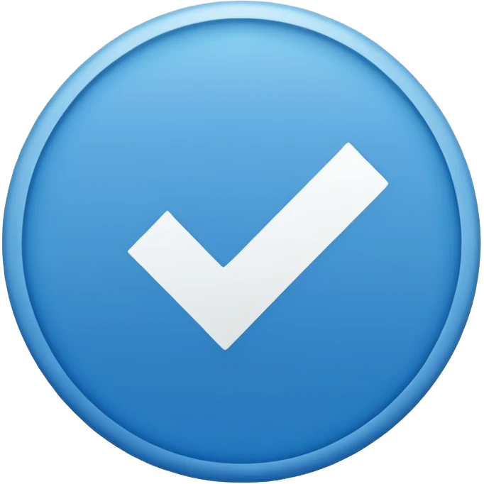 A blue circle emoji with a white tick in it emoji