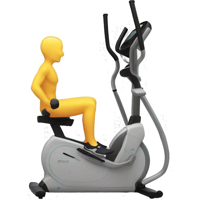 An elliptical device with a human on it emoji
