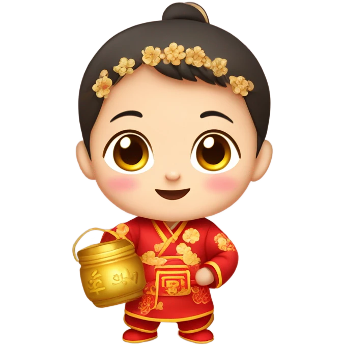Chinese new year with baby face emoji