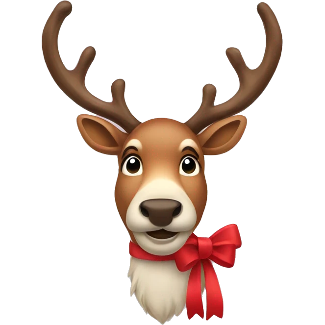 Reindeer with a bow emoji