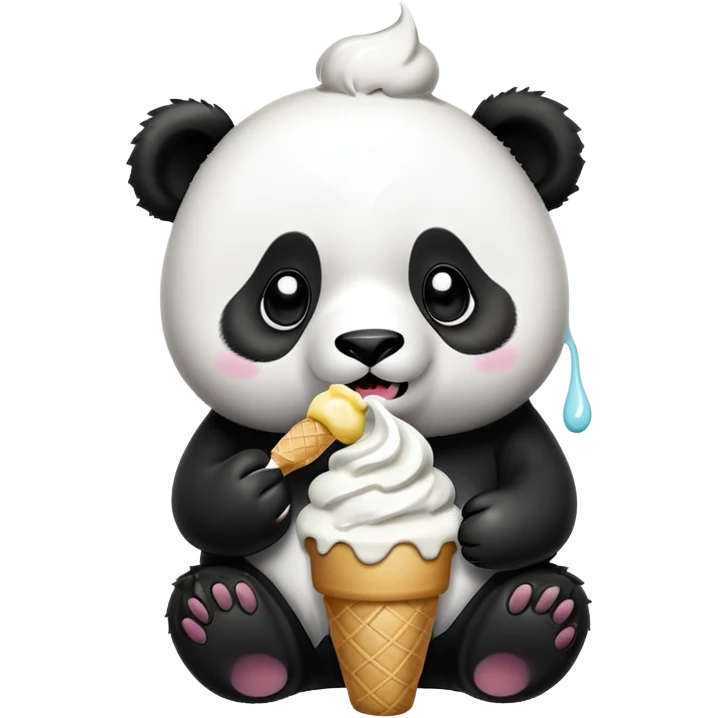 Panda eating ice cream emoji