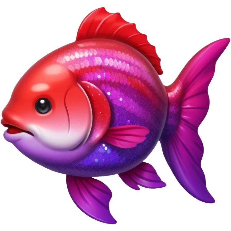 color gradient between red and purple glitter cute happy carp emoji