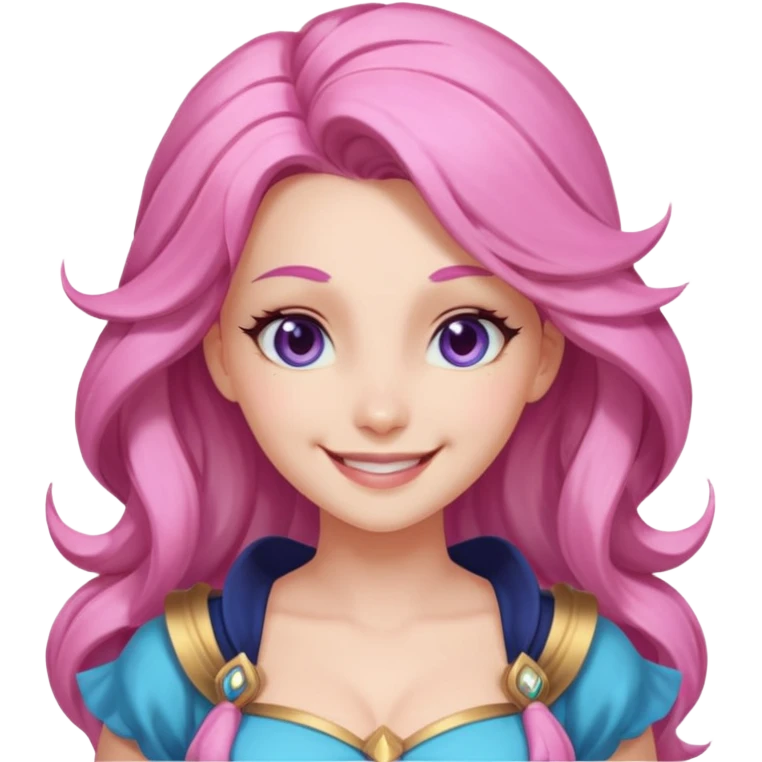 Эмодзи серафина из лиги легенд улыбается emoji