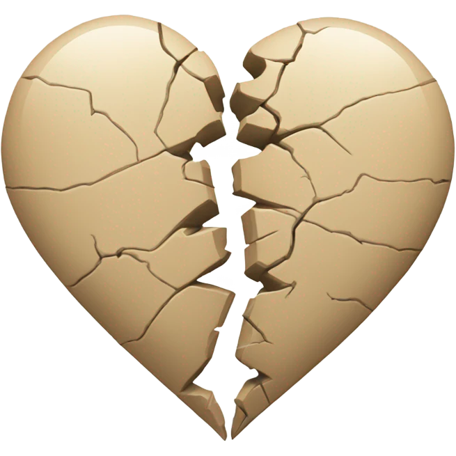 beige broken heart emoji