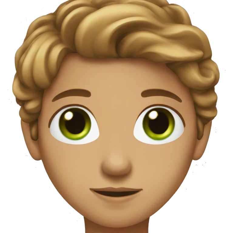 Long brown hair with green eyes  emoji