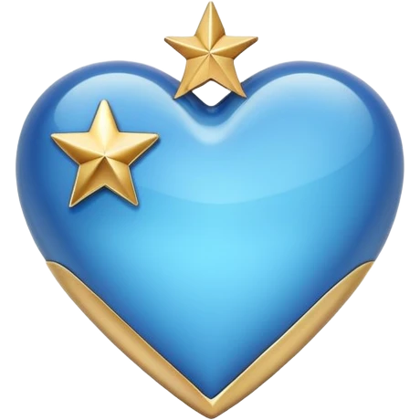 Aesthetic blue heart with gold star  emoji
