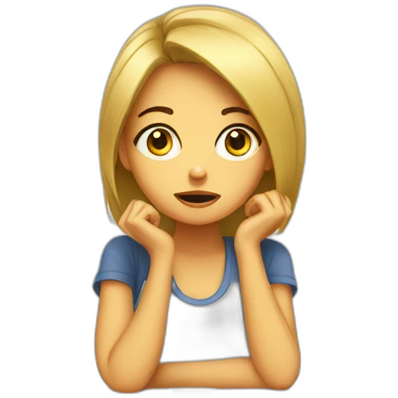 Bored Hungry girl emoji