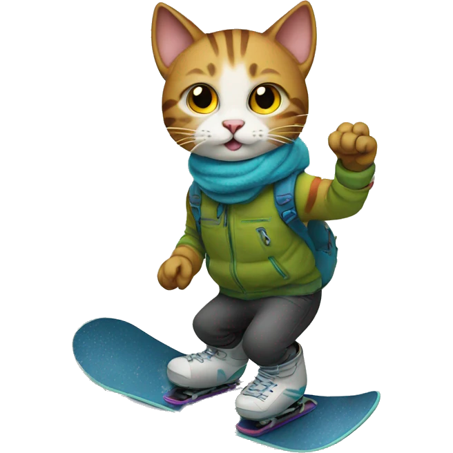 cat on snowboard emoji