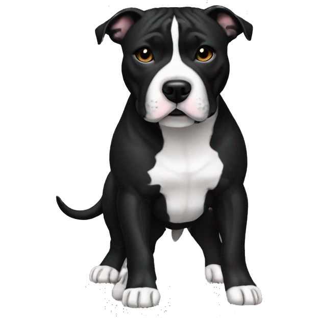 staffordshire bull terrier all black with body emoji
