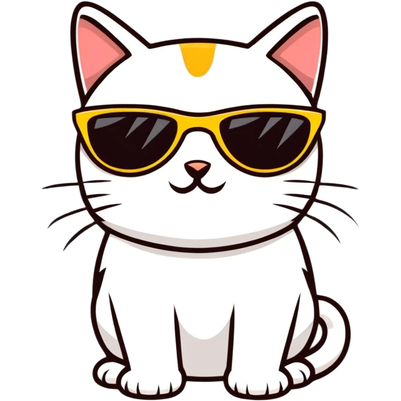 Cat with sunglasses emoji