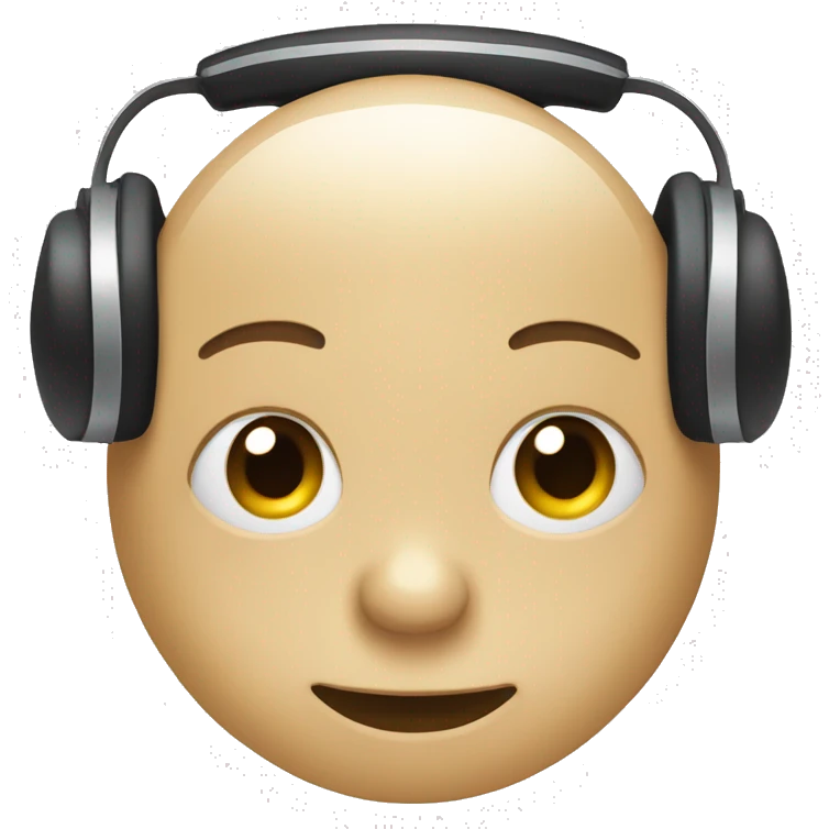 Listening music with cute face emoji