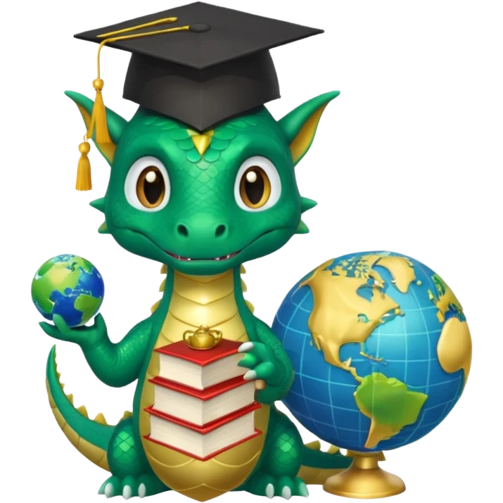 I need a character for an educational geography course, dragon style emoji